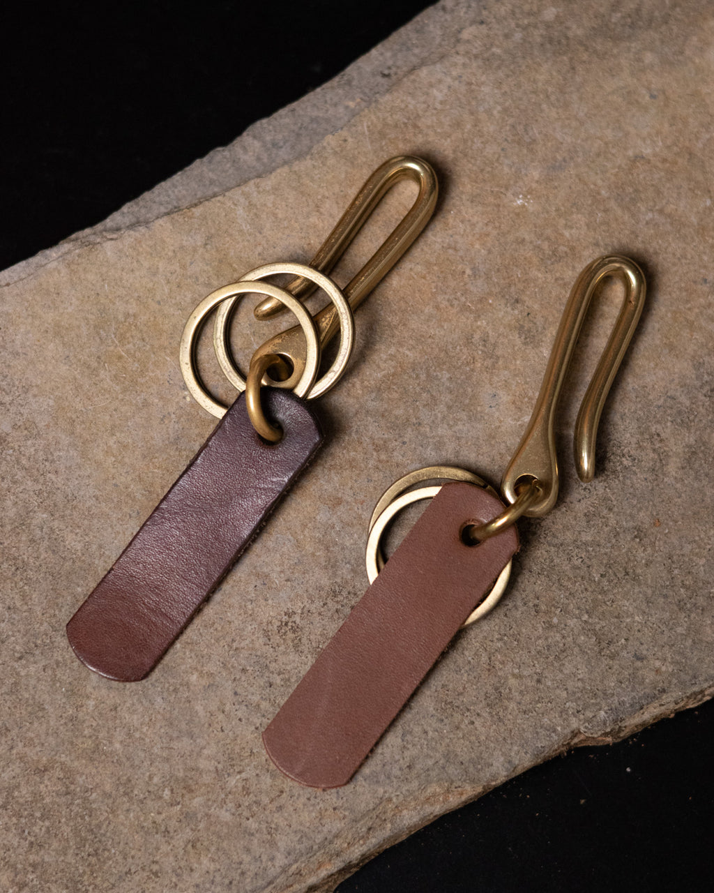 Solid Brass Fish Hook Keychain