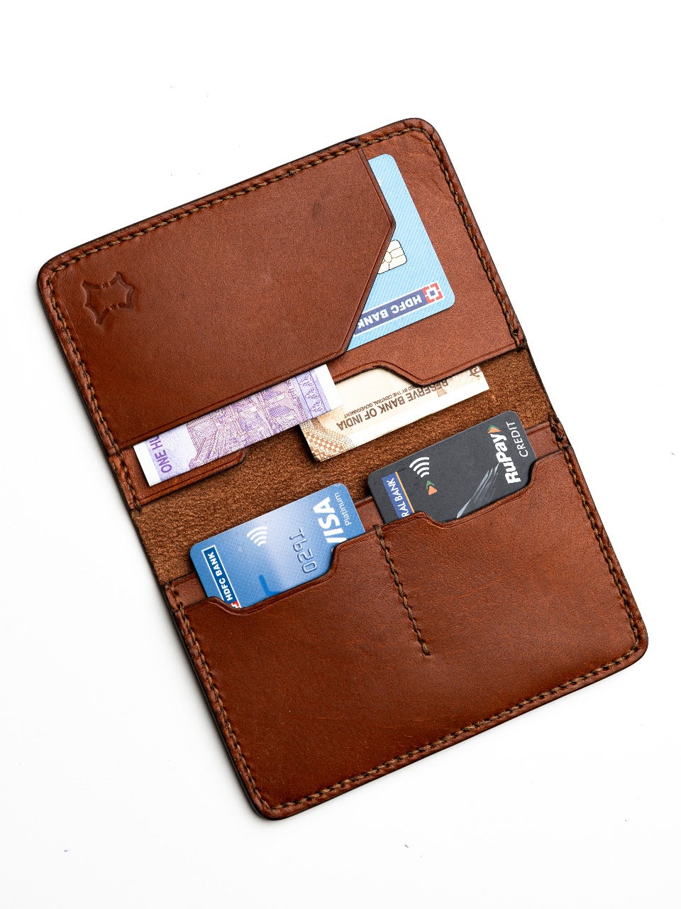 The Wanderer Premium Leather Passport Wallet - Handcrafted Travel Organizer